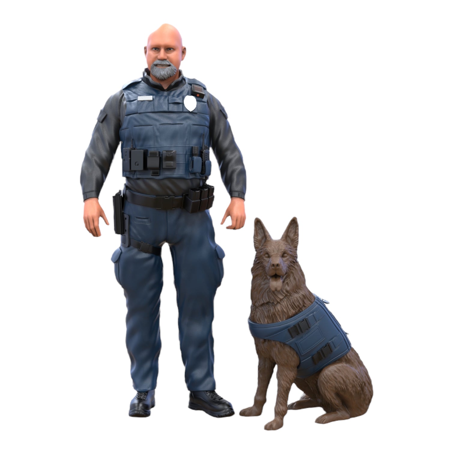 Produktfoto Diorama und Modellbau Miniatur Figur: Polizist mit Hund