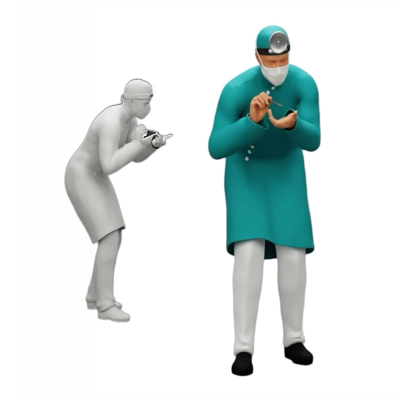 Diorama Modellbau Produktfoto 4: Diorama Figuren-Set: Klinik, Chirurgie und Rettungsdienst Figuren-Set (Nr. S46)
