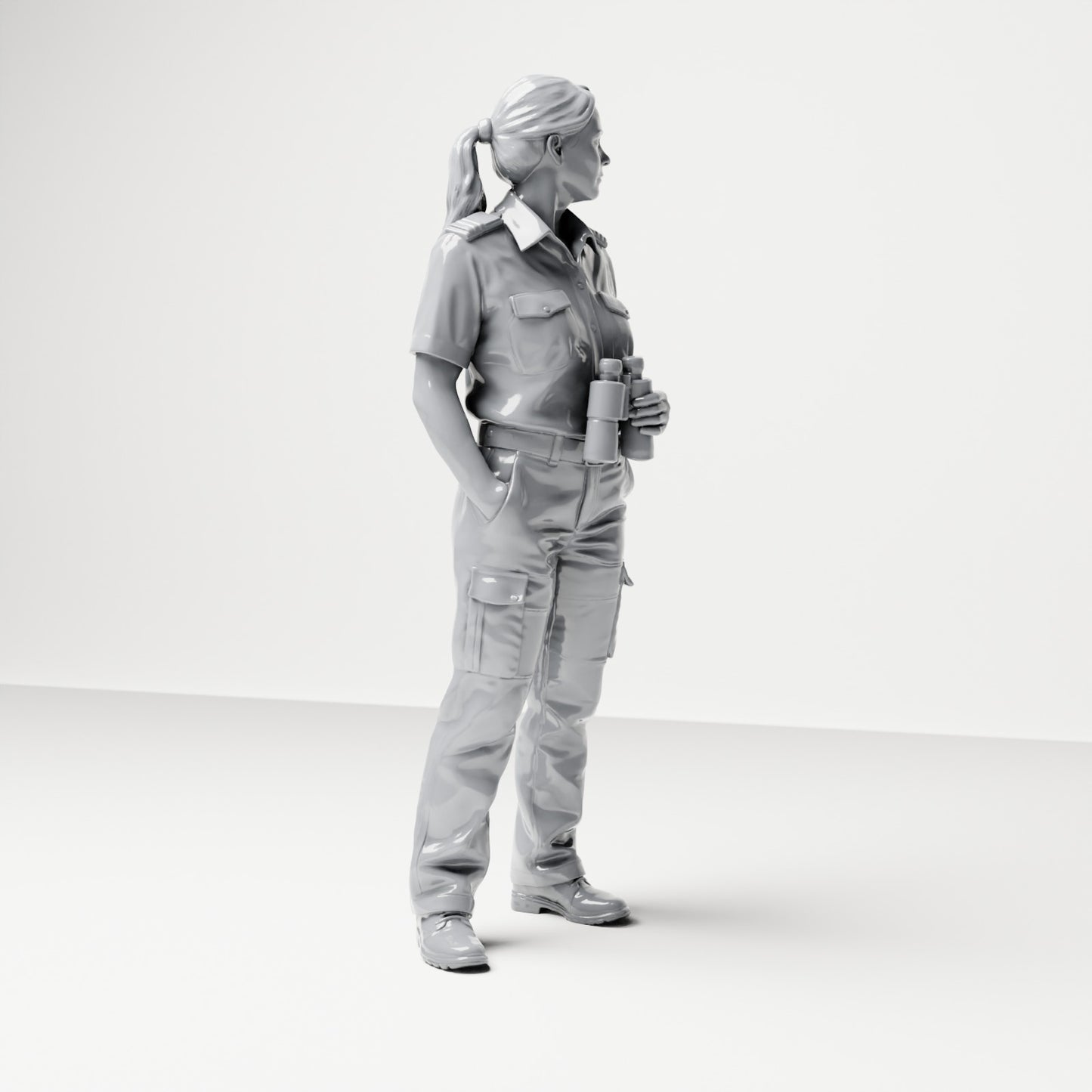 Foto de produto de modelismo de diorama 3: Figura de pé: tripulante de navio em uniforme com binóculos (B050)