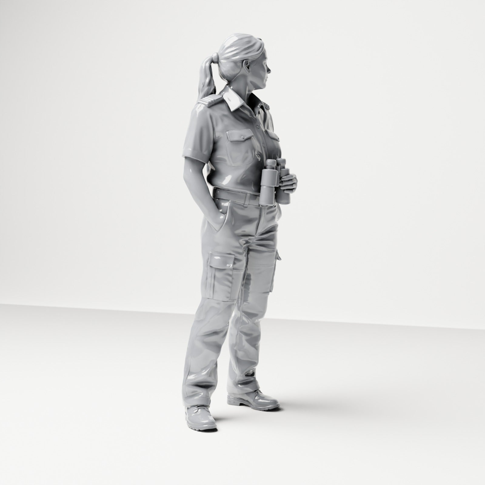 Foto de produto de modelismo de diorama 3: Figura de pé: tripulante de navio em uniforme com binóculos (B050)