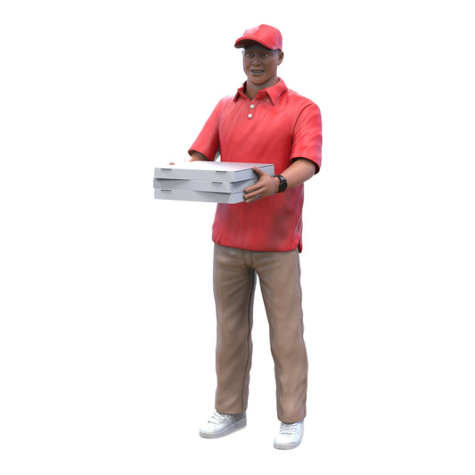 Produktfoto Diorama und Modellbau Miniatur Figur: Pizzalieferant