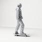 Produktová fotografie pro dioráma a modelářství 3: Stojící figurka: skater s kšiltovkou, mikinou s kapucí a skateboardem (B054)