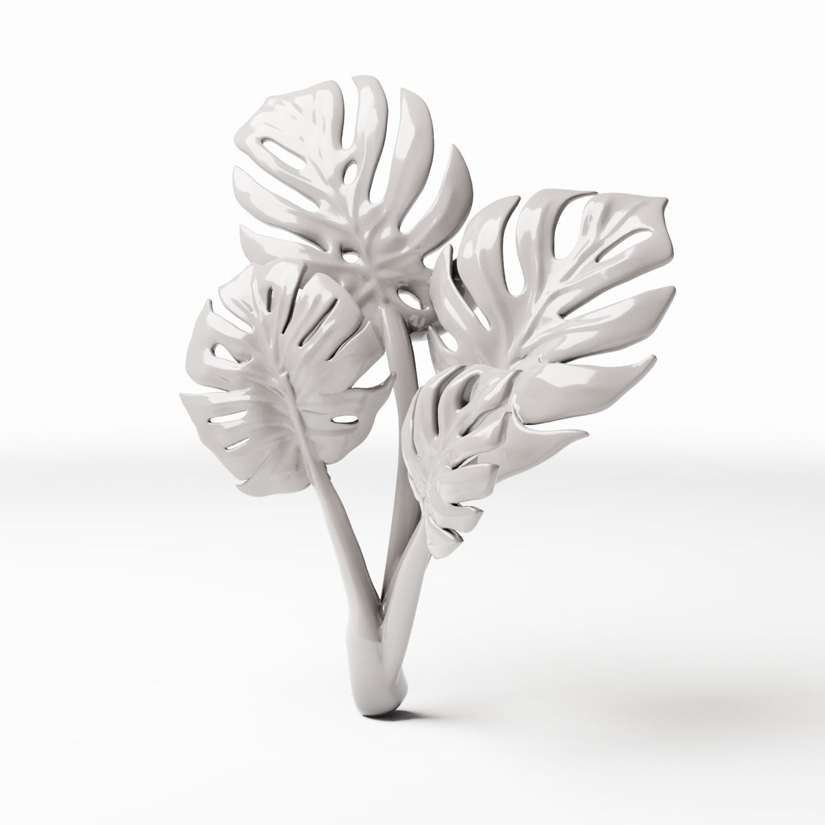 Set 05: miniaturowa roślina nr 482D, widok pojedynczy na białym tle (Monstera)