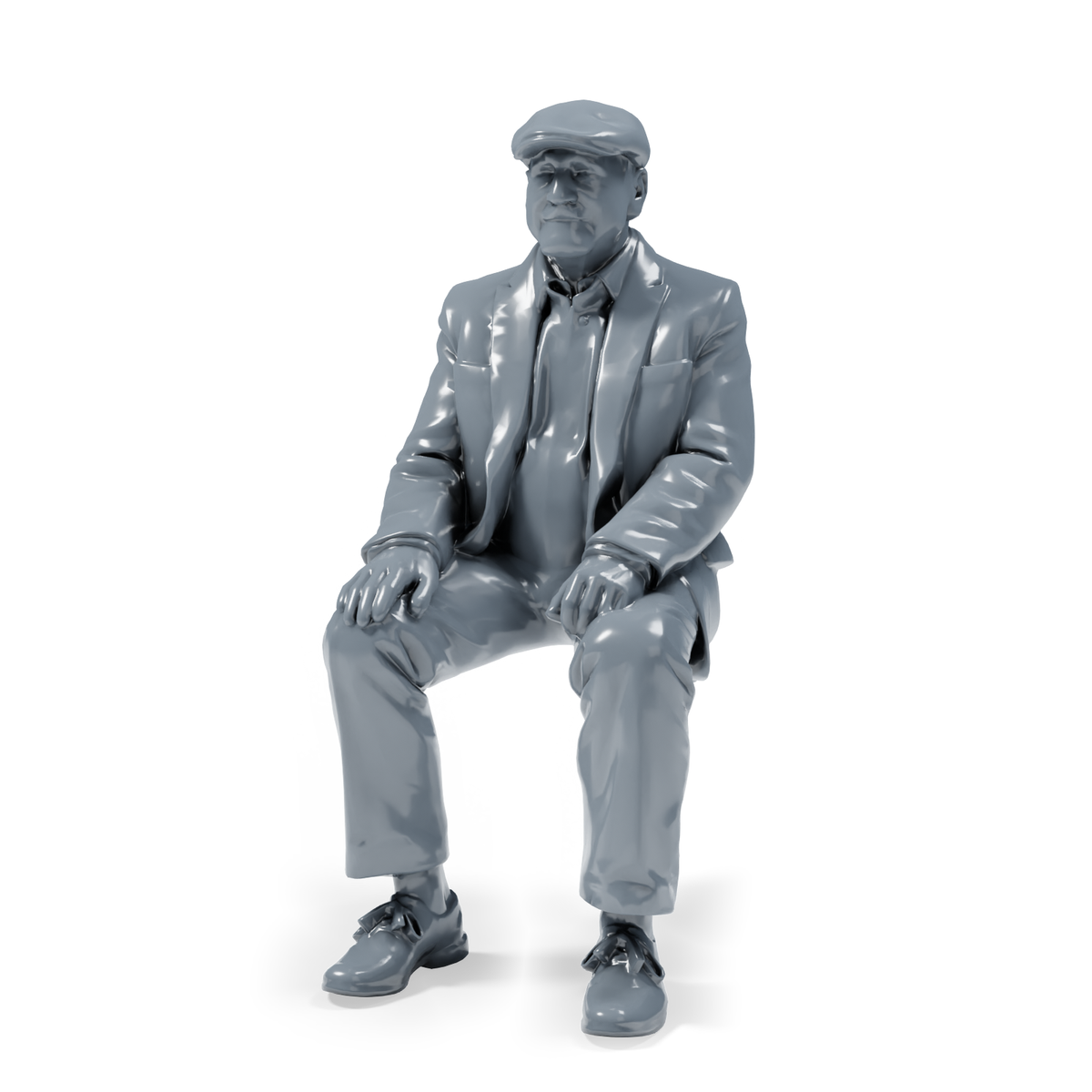 Diorama Modellbau Produktfoto 4: Diorama Figuren Set: Älteres Paar mit zwei Parkbänken (h0_38)