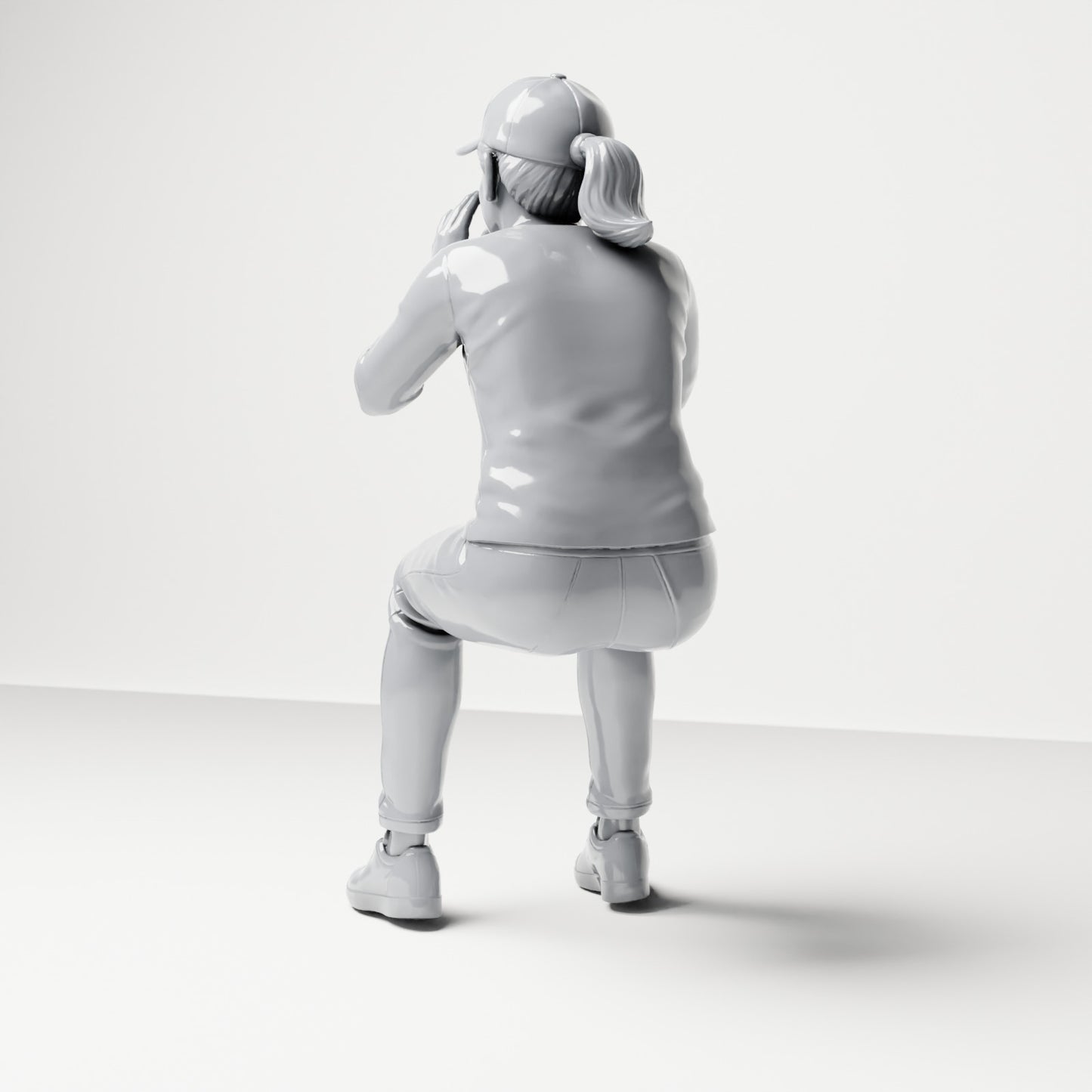 Foto de produto de modelismo para diorama 2: Figura sentada: espectador a gritar com as mãos junto à boca (B062)
