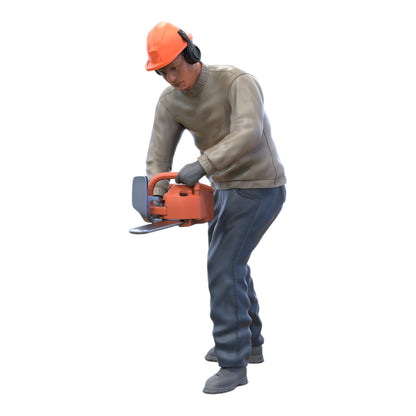 Produktfoto Diorama und Modellbau Miniatur Figur: Mann mit Kettensäge