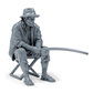 Diorama Modellbau Produktfoto 5: Diorama Angler Set: Angler mit Ruderboot, Ruder, Eimer und Lagerfeuer (h0_41)