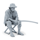 Diorama Modellbau Produktfoto 5: Diorama Angler Set: Angler mit Ruderboot, Ruder, Eimer und Lagerfeuer (h0_41)