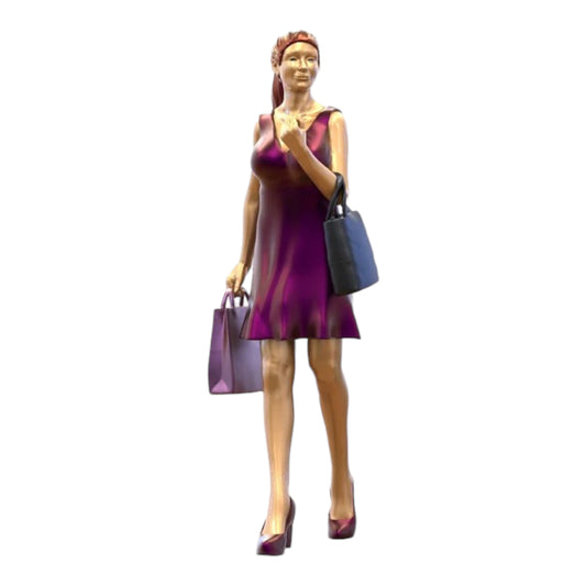 Produktfoto Diorama und Modellbau Miniatur Figur: Frau mit Einkaufstaschen