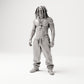 Stehende Gangster-Figur: Mann mit Baggy-Hose, Halskette & Turnschuhen (B078) - Vorderansicht