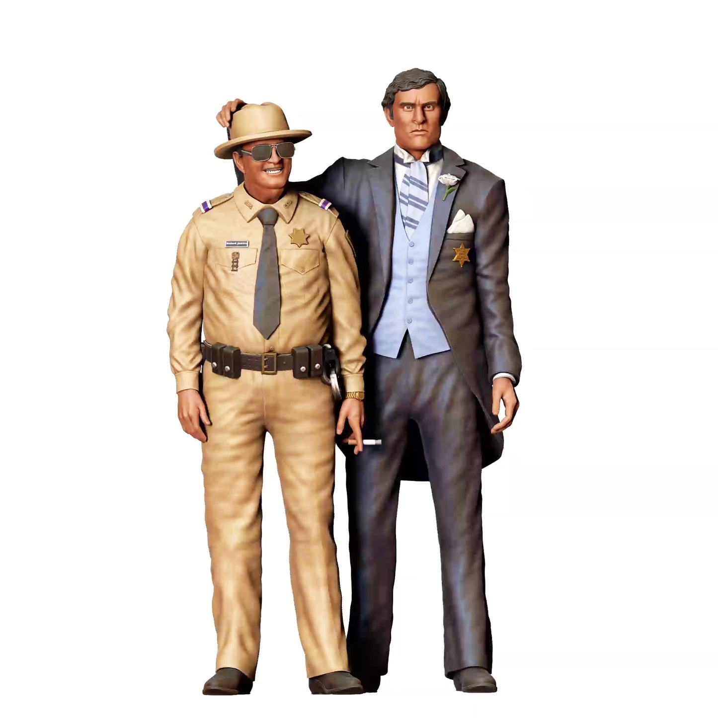 Diorama Modellbau Produktfoto 6: Diorama Figuren-Set: Westernstadt, Sheriffs und Gentlemen (Nr. S75)