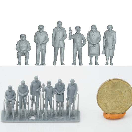 Produktfoto Figur H0, 1:72 - 0: Greise und Rentner Figuren Set (6 Figuren)