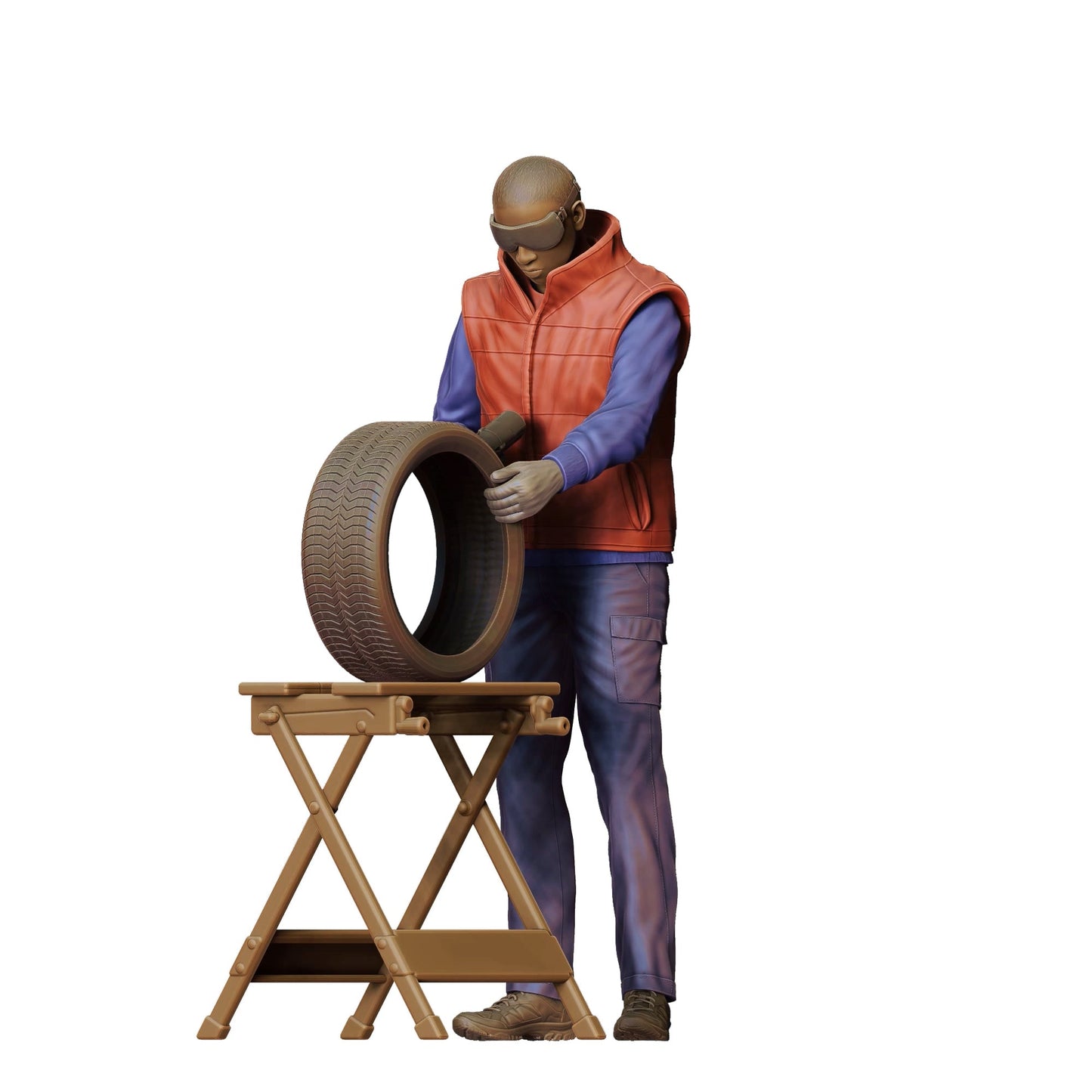 Foto de produto de modelismo para diorama 1: conjunto de figuras para diorama: Tuner e mecânicas (n.º S99)