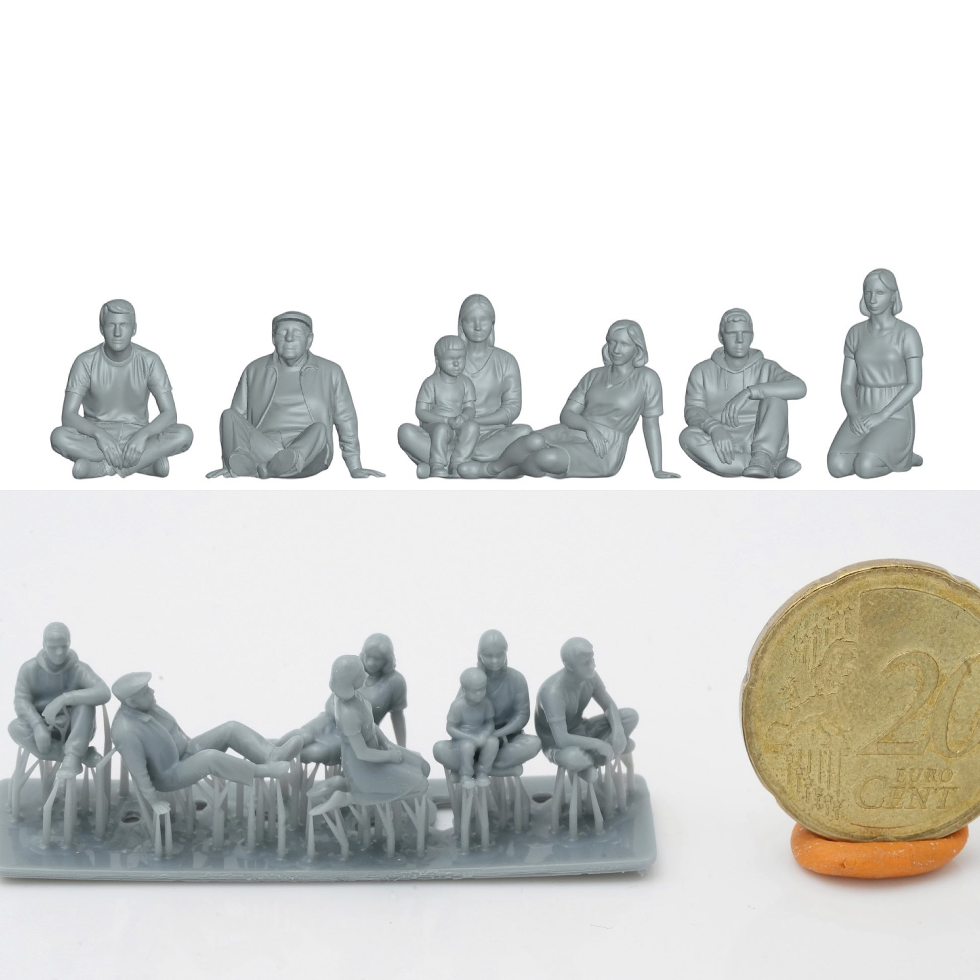 Produktfoto Figur H0, 1:72 - 0: Picknick im Park, sitzende Figuren Set (6 Figuren)