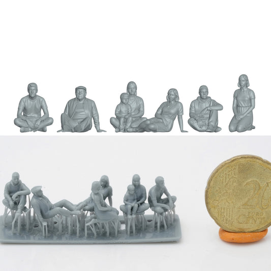 Produktfoto Figur H0, 1:72 - 0: Picknick im Park, sitzende Figuren Set (6 Figuren)