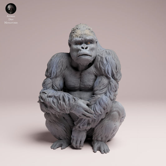 Produktfoto Tier Figur Diorama, Modellbau: 0: Dschungel Tier Figur: sitzender Östlicher Flachlandgorilla – Silberrücken (Ref 25_07_06)