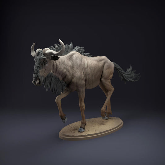 Produktfoto Tier Figur Diorama, Modellbau: 0: Tiere der Savanne Figur: Gnu – Wildtier Miniatur für Dioramen und Modellbau (Ref 01_01_84)