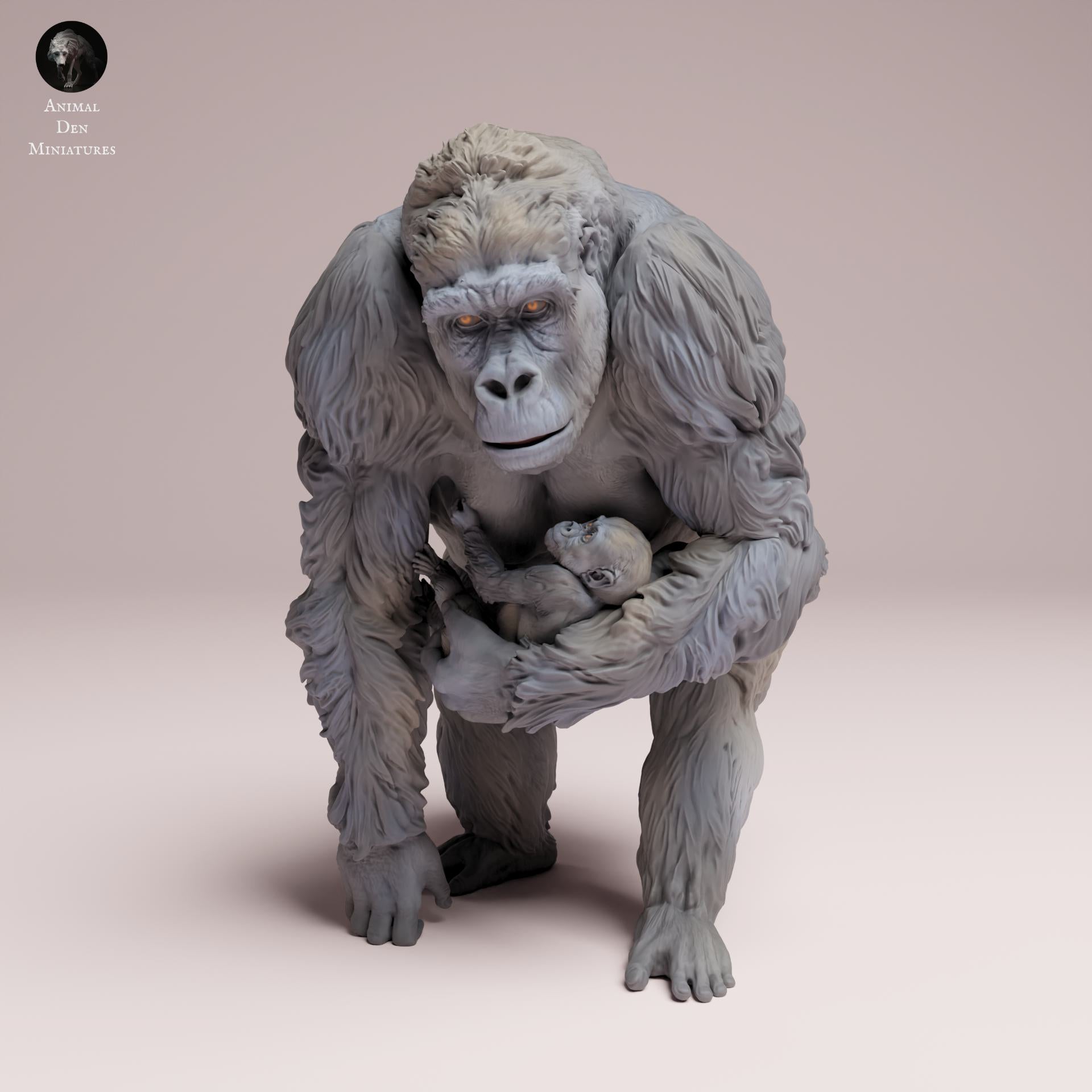 Produktfoto Tier Figur Diorama, Modellbau: 0: Dschungel Tier Figur: Östlicher Flachlandgorilla Weibchen mit Jungtier (Ref 25_07_10)