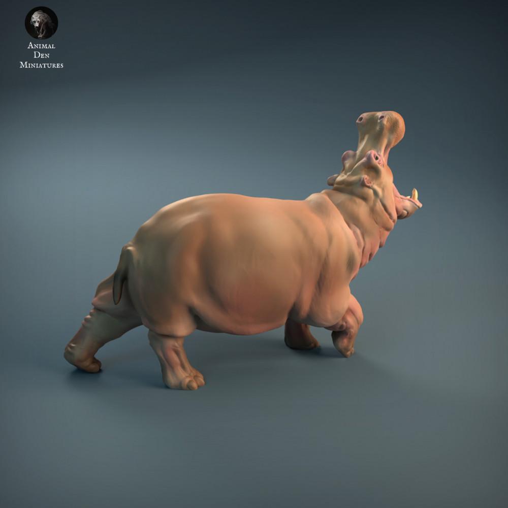 Φωτογραφία προϊόντος φιγούρα ζώου Animal Den Miniatures 2: Φιγούρα άγριου ζώου: Εξαγριωμένος ιπποπόταμος (21_12_04)