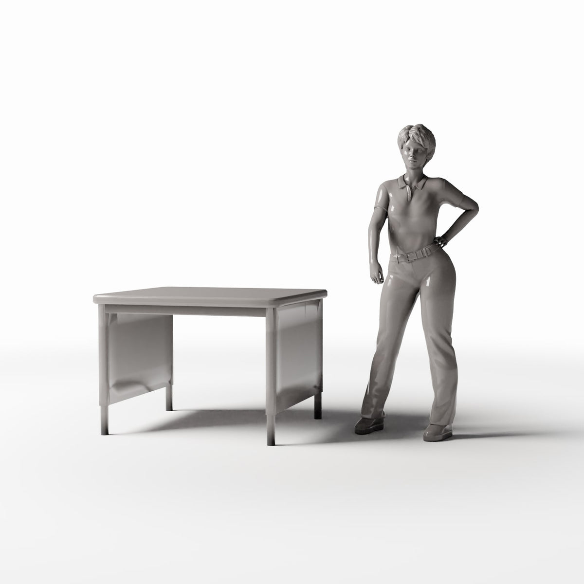 Foto prodotto per diorami e modellismo 1: Arredo per diorama: piccola scrivania da ufficio (Ref. 1070D)