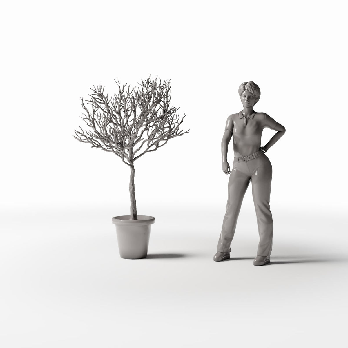 Foto prodotto per diorami e modellismo 1: Piante per diorama: albero ornamentale spoglio in vaso (Ref. 1100D)