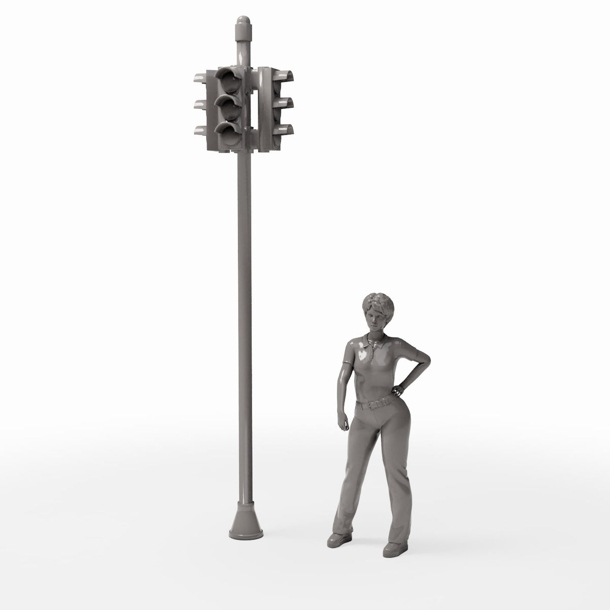 Diorama Modellbau Produktfoto 1: Diorama Straße: Verkehrssignal-Mast mit Ampeln (Ref. 1136D)