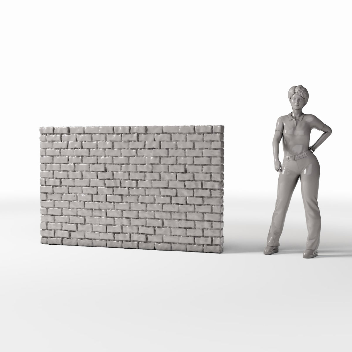Foto prodotto per diorami e modellismo 1: Edificio per diorama: muro di mattoni integro, largo (Ref. 1206D)