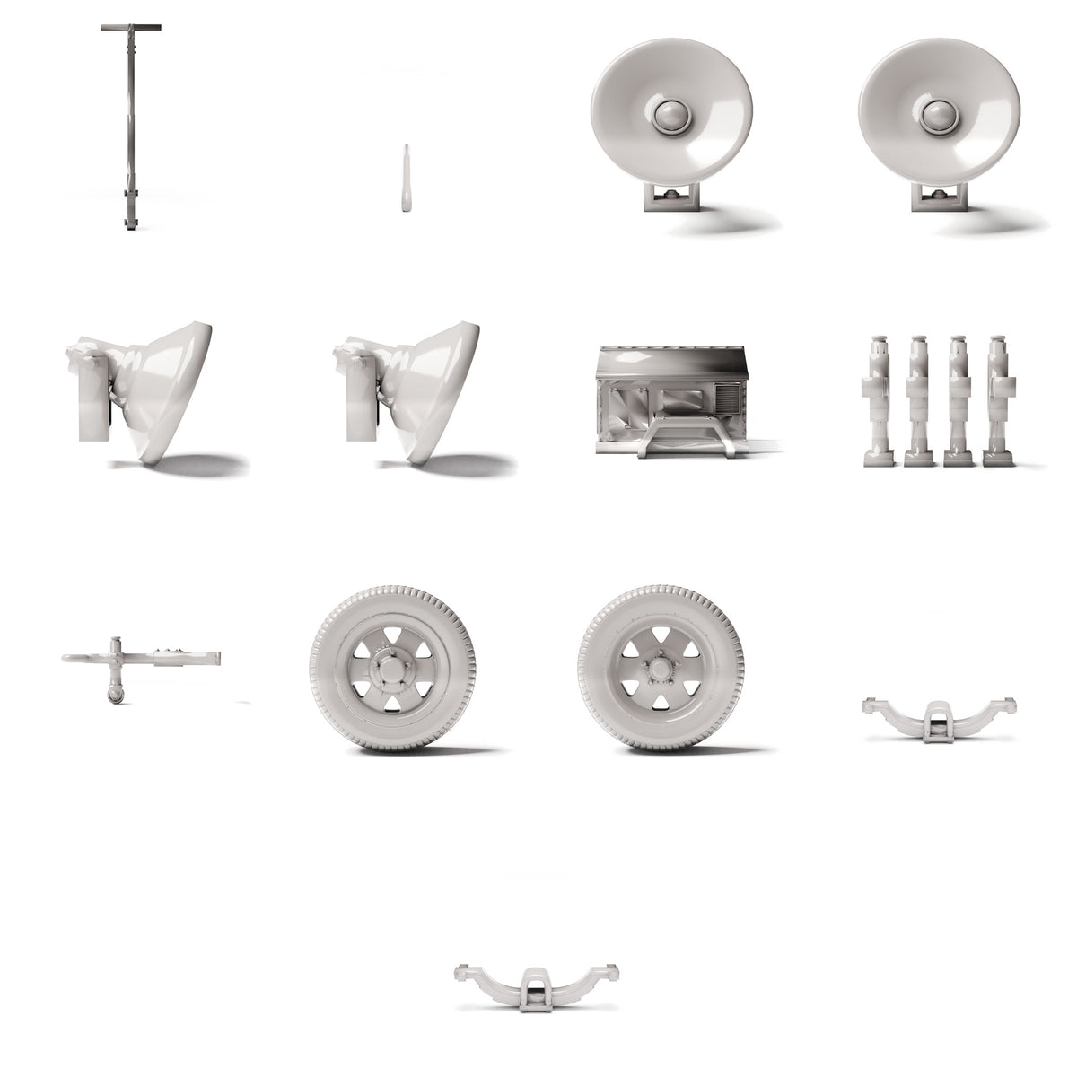 Diorama Modellbau Produktfoto 2: Diorama Infrastruktur: Mobiler Lichtmast als Baugruppe (Ref. 1229D)