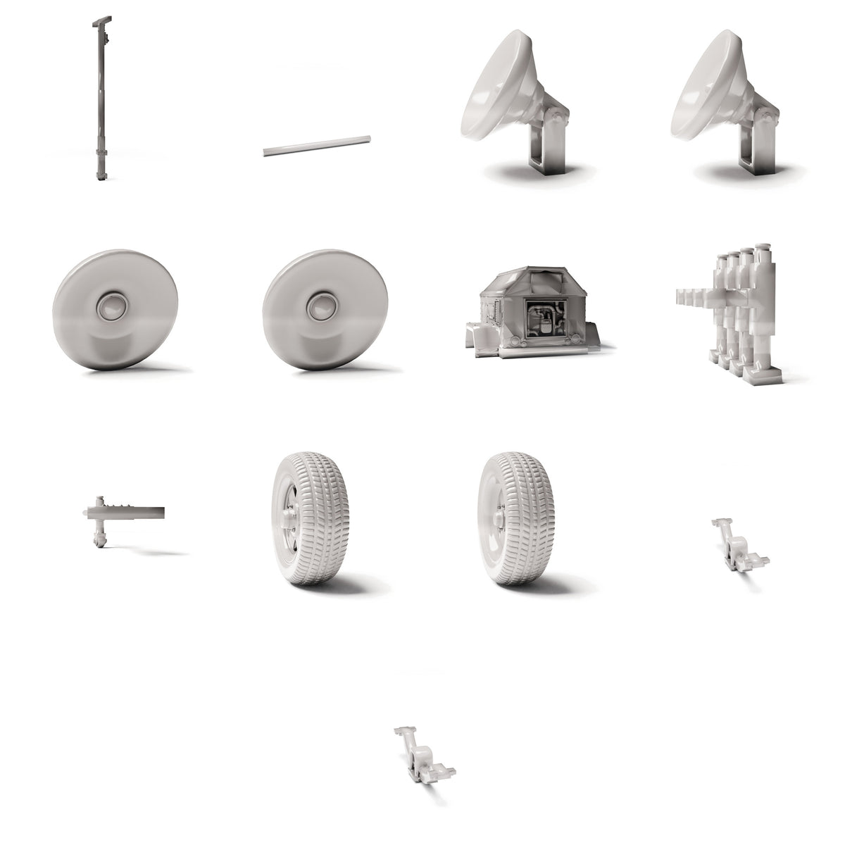 Diorama Modellbau Produktfoto 3: Diorama Infrastruktur: Mobiler Lichtmast als Baugruppe (Ref. 1229D)