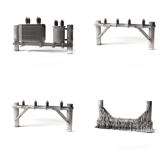 Diorama Modellbau Produktfoto 0: Diorama Infrastruktur: Betonmast mit Leistungstransformator als Baugruppe (Ref. 1231D)