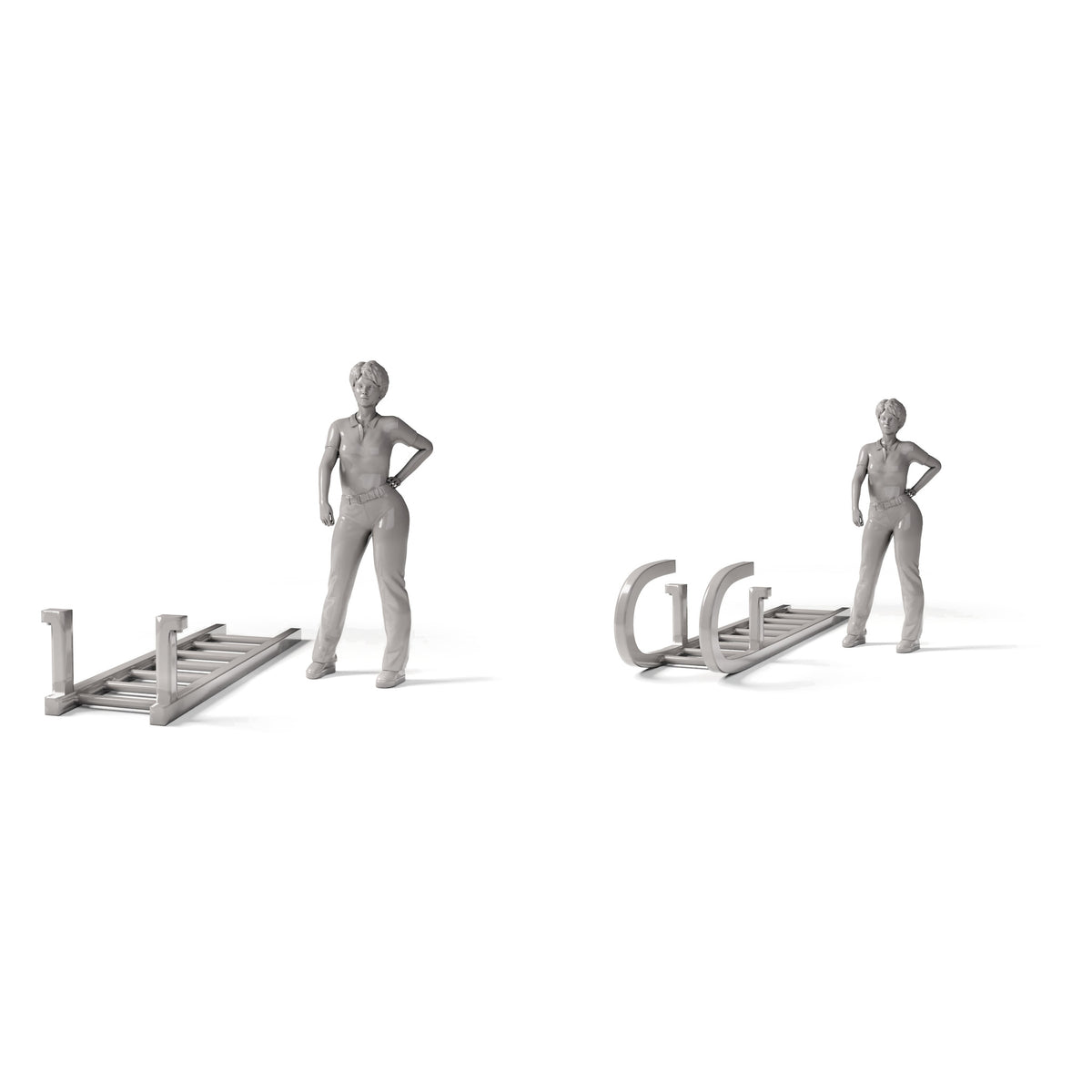 Foto prodotto per modellismo diorami 1: infrastruttura per diorama: scala per tetto e parete come gruppo assemblato (Rif. 1235D)