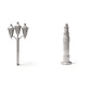 Foto prodotto di modellismo per diorama 0: infrastruttura per diorama: antico lampione stradale triplo come kit di assemblaggio (Rif. 1292D)