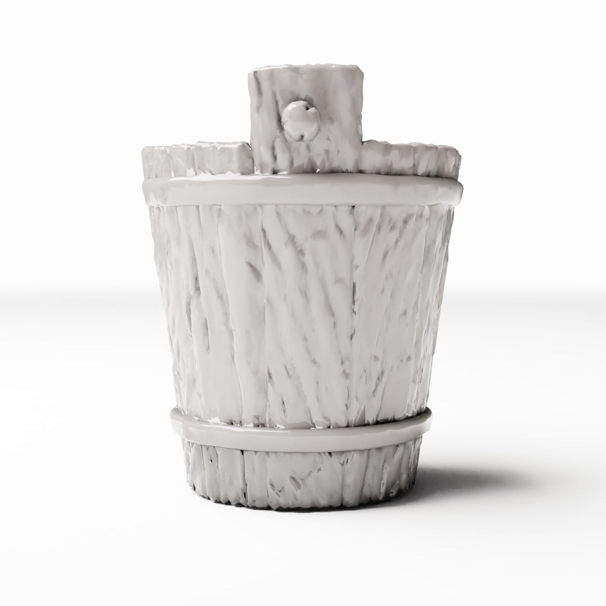 Diorama Modellbau Produktfoto 2: Diorama Haushalt: Rustikaler Holzeimer für Miniaturraum (Ref. 1490D)