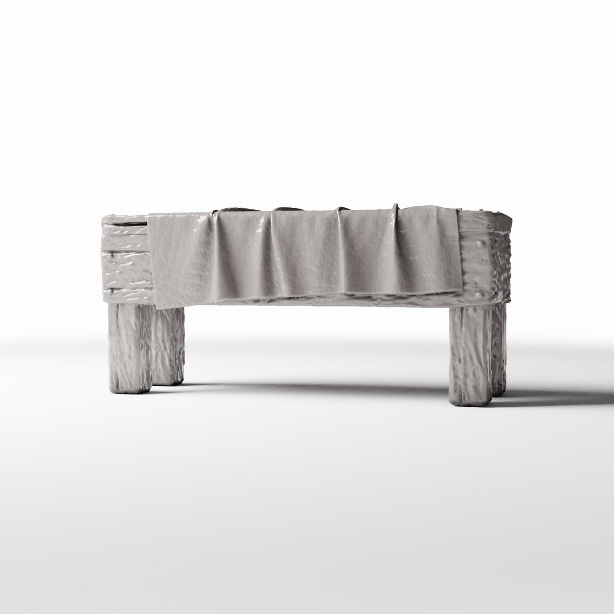 Diorama Modellbau Produktfoto 0: Diorama Küche: Rustikaler Holztisch mit Tuch (Ref. 1505D)