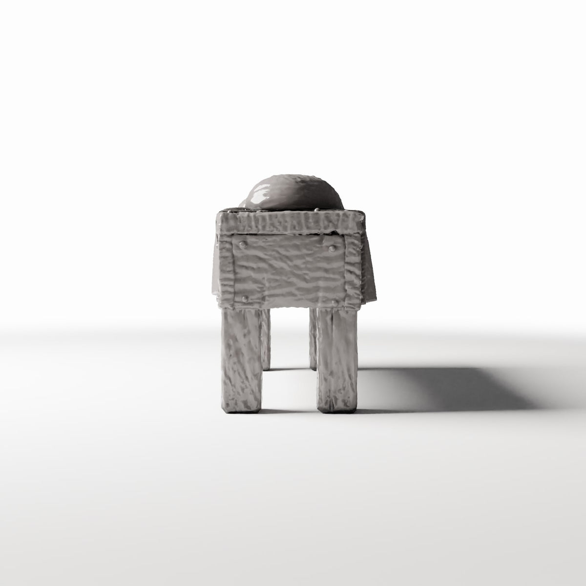 Diorama Modellbau Produktfoto 2: Diorama Küche: Rustikaler Miniaturtisch mit Brot (Ref. 1506D)