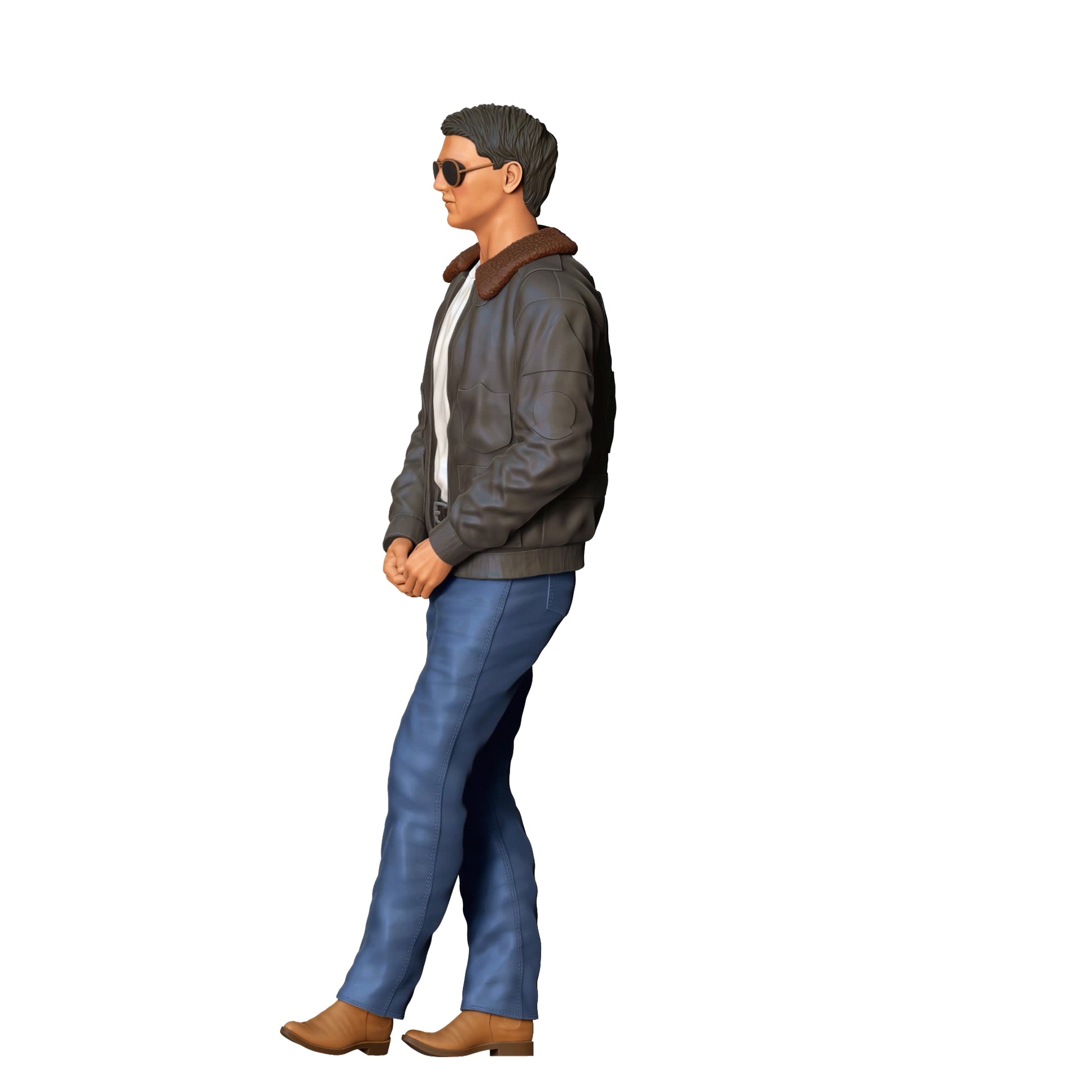 Produktfoto Diorama und Modellbau Miniatur Figur: Pilot - Mann mit Sonnenbrille und Lederjacke