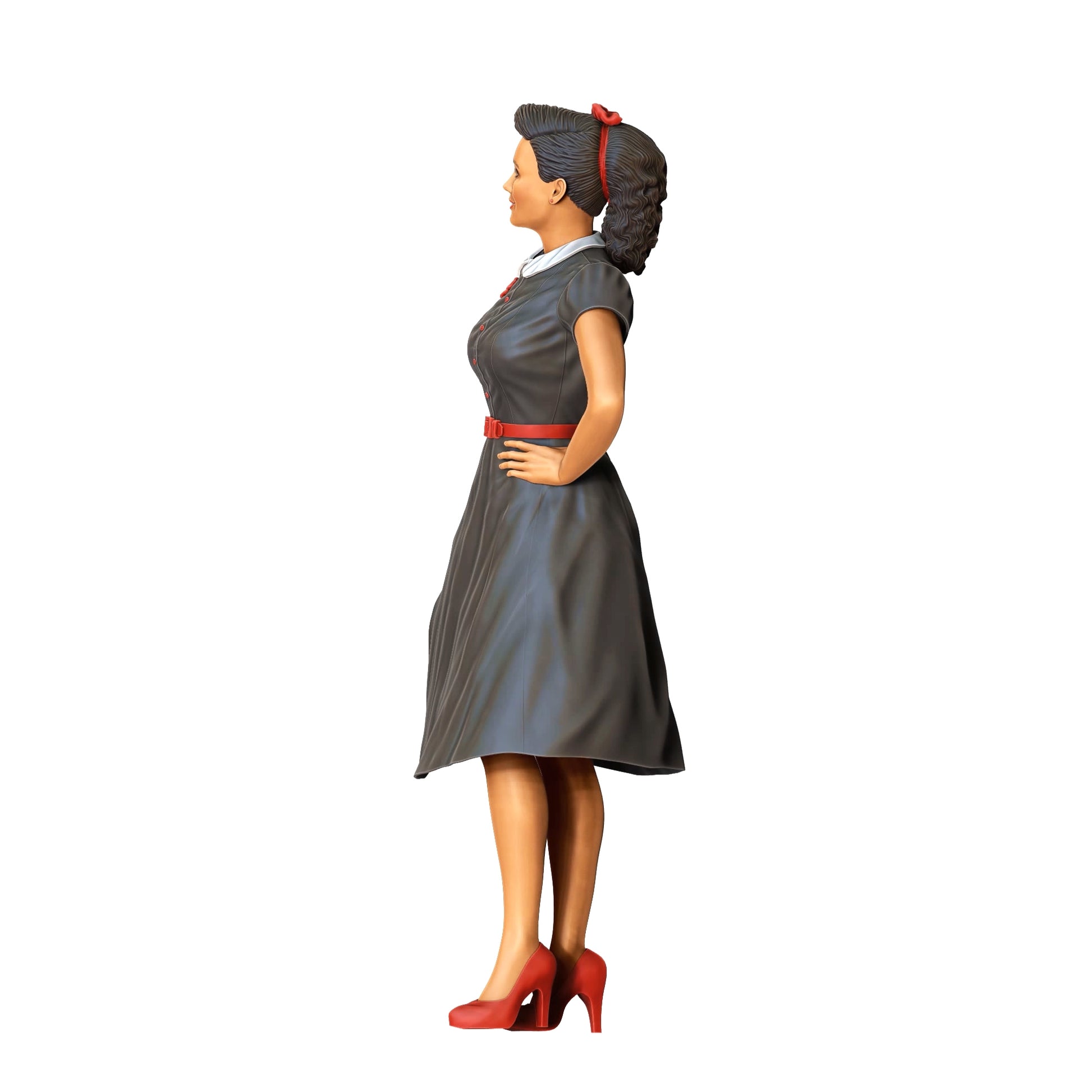 Produktfoto Diorama und Modellbau Miniatur Figur: Frau in Kleid - Rockabilly Style Rock n Roll