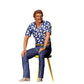 Diorama Modellbau Produktfoto 0: Sitzender Mann im Hawaiihemd - 80er-Jahre Charakter (Ref. Nr. 429)