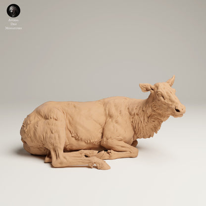 Zdjęcie produktu Figura zwierzęcia Diorama, modelarstwo: 0: Figura dzikiego zwierzęcia: Leżąca łania – Góry Skaliste (Ref 25_06_14)