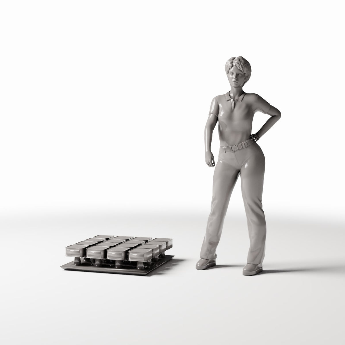 Modelarstwo dioramowe, zdjęcie produktu 1: Diorama magazynu: kanistry z zaopatrzeniem na palecie transportowej (Ref. 267D)