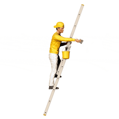 Zdjęcie produktu 2 z 6: Figurka miniaturowa: Malarz/ Lakiernik z pędzlem i wiadrem - Rzemieślnik na drabinie (Nr. 277)
