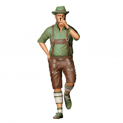 Produktbild 2 von 4: Miniatur Figur Oktoberfest: Wiesen Gäste: Mann mit traditionellem Outfit und Bier Krug (Nr. 289)