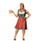 Oktoberfest: Wiesen Gäste: Frau mit traditionellem Dirndl Outfit und Bier Krug (Ref Nr. 290)