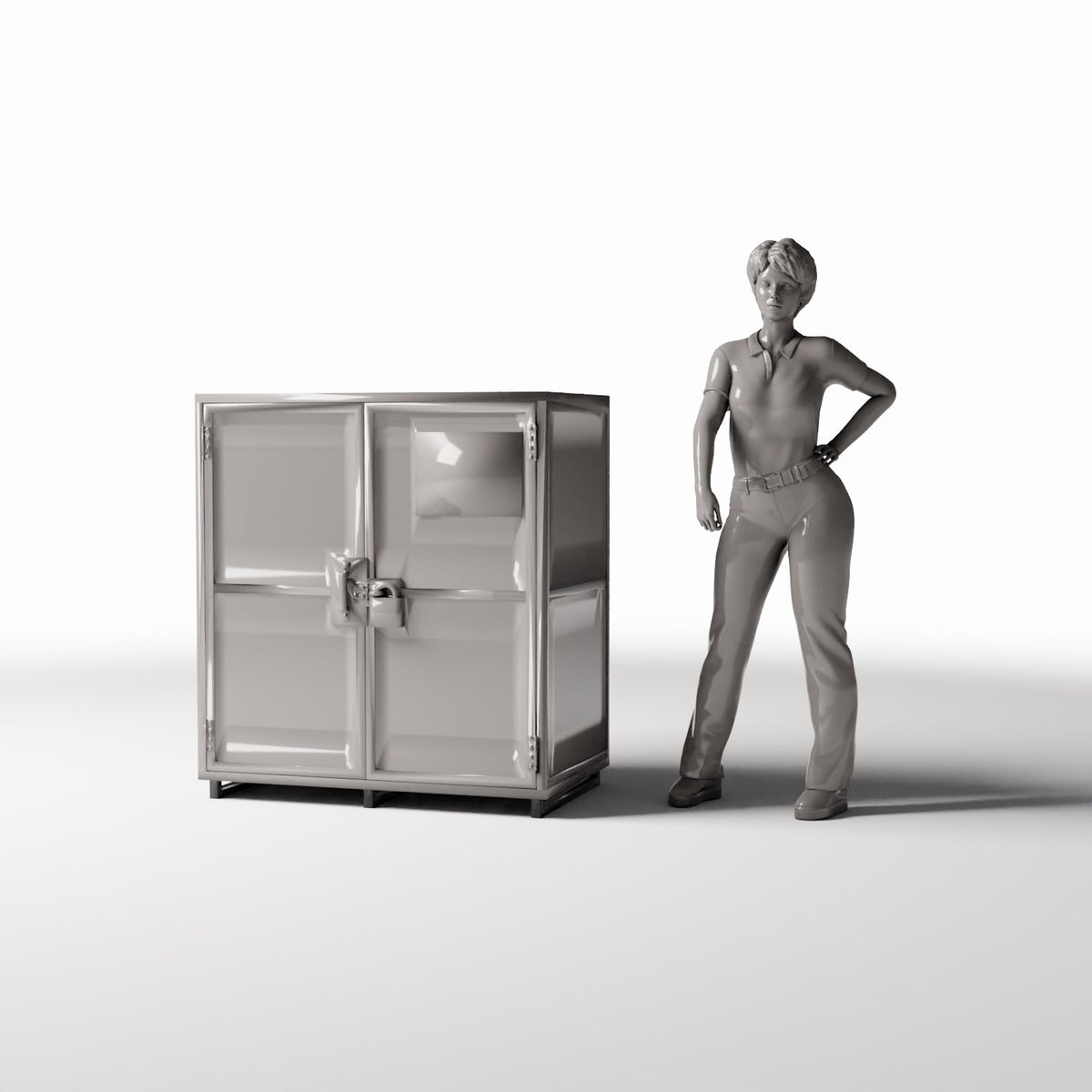 Modelarstwo dioramy, zdjęcie produktu 1: diorama wojskowa: duża szafa na broń z zamkniętymi drzwiami (Ref. 294D)