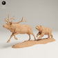 Produktfoto Tier Figur Diorama, Modellbau: 0: Wildtier Figur: Grizzly jagt Rocky Mountain Wapiti (Ref 25_06_13)