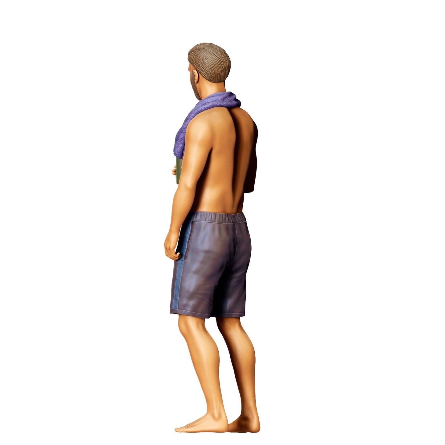 Diorama Modellbau Produktfoto 0: Pool Party Gäste - Mann mit Handtuch und Bierflasche (Ref. Nr. 321)