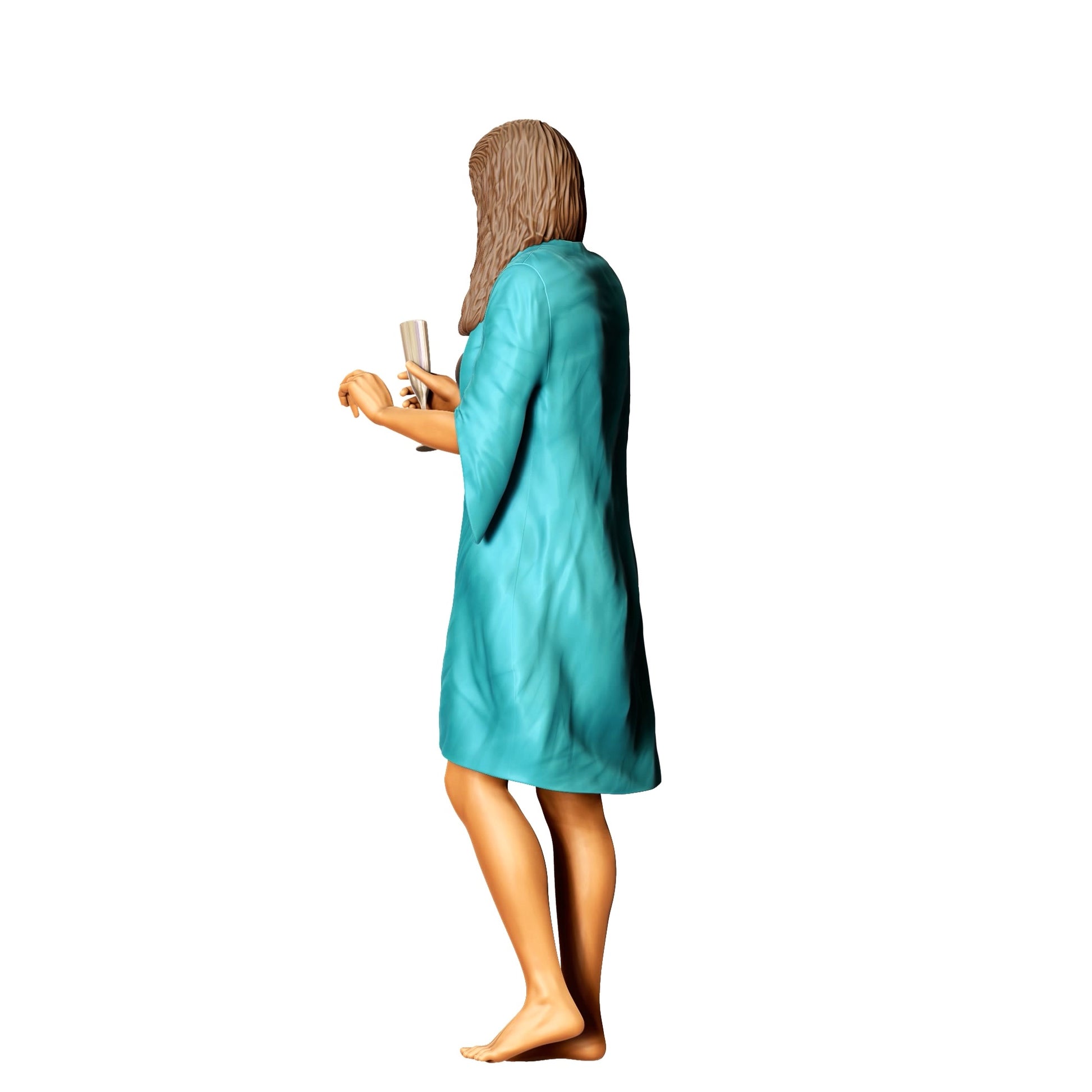 Diorama Modellbau Produktfoto 0: Pool Party Gäste - Frau mit Badeanzug und Sektglas (Ref. Nr. 322)