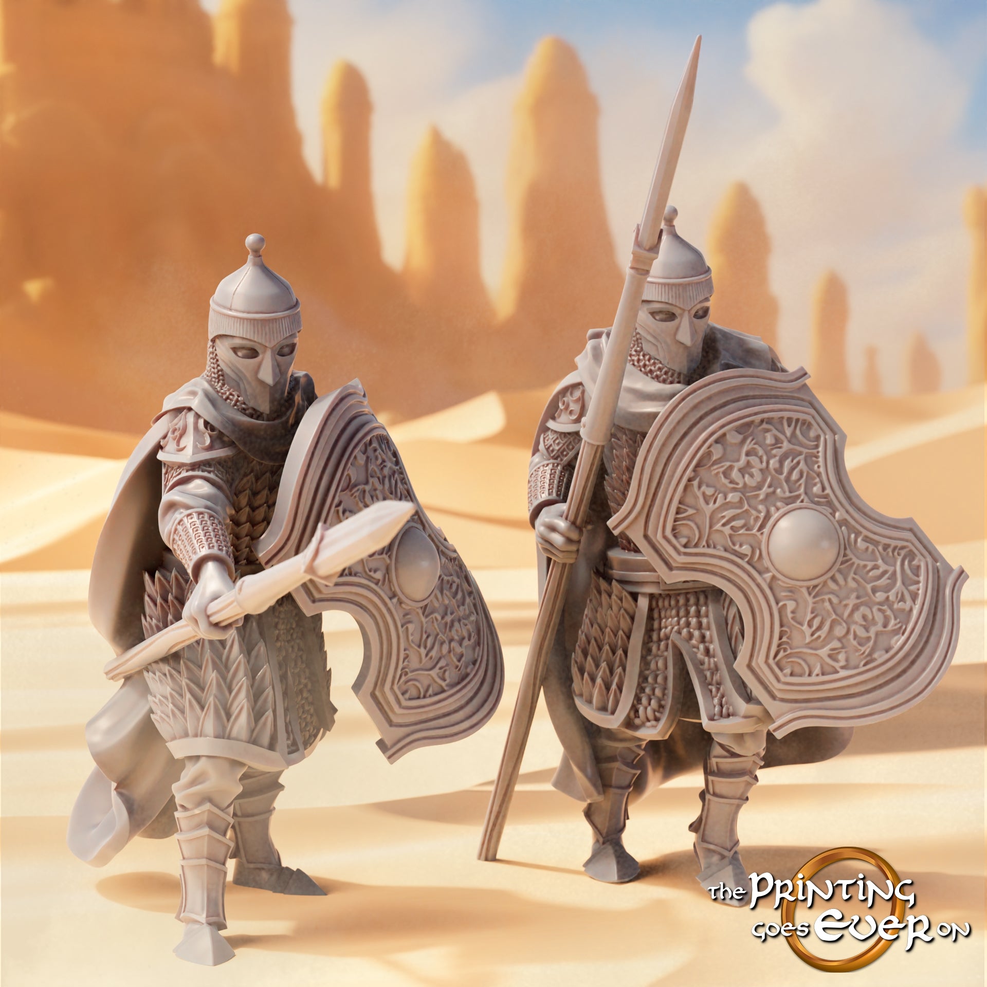 Produktfoto Tabletop 28mm The Printing Goes Ever On (TPGEO)  0: Krieger des Ostens 2: Wüstenmenschen mit Bogen, Speer und Schwert - Orientalische Nomaden der Wüste