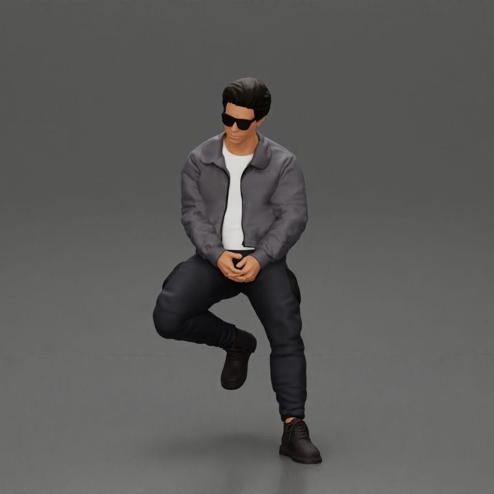 Imagem do produto de modelismo de diorama 0: Figura de diorama: Homem sentado no carro, casaco e óculos de sol (Ref Nr. A107)