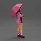 Modello diorama foto prodotto 1: figura di diorama femminile in cardigan aperto e pantaloni corti con ombrello (Rif. Nr. A92)